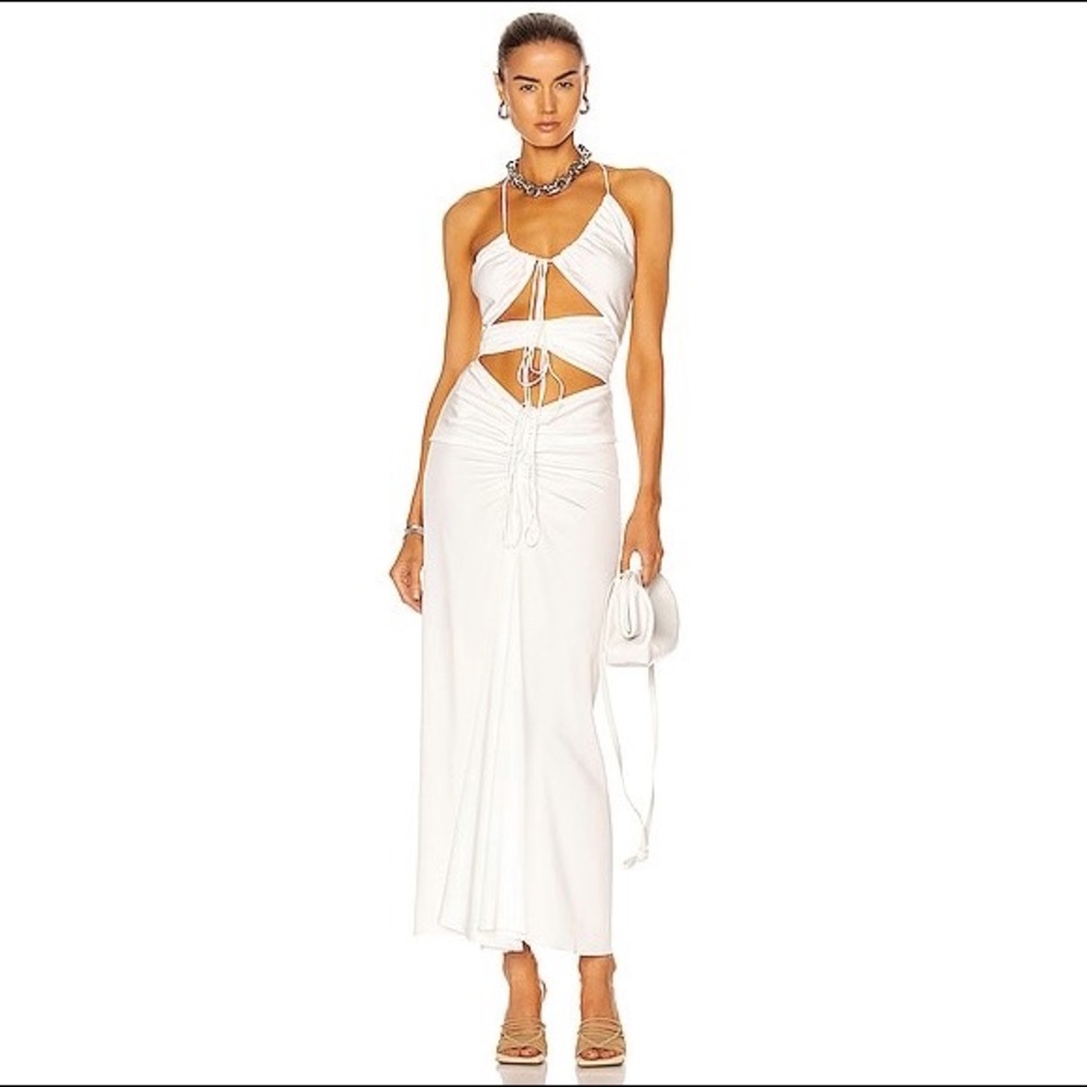 CHRISTOPHER ESBER Disconnect Ruched Halter Dress Size  M - Picture 3 of 7